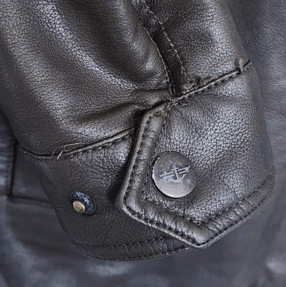 Dockers Men's Faux Leather Lined Water Resistant Shell Snap Cuffs Pockets Sz XL - Picture 7 of 14